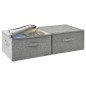 vidaXL Aufbewahrungsboxen 2 Stk. Stoff 43x34x23 cm Grau vidaXL Aufbewahrungsboxen 2 Stk. Stoff 43x34x23 cm Grau