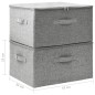 vidaXL Aufbewahrungsboxen 2 Stk. Stoff 43x34x23 cm Grau vidaXL Aufbewahrungsboxen 2 Stk. Stoff 43x34x23 cm Grau