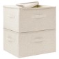 vidaXL Aufbewahrungsboxen 2 Stk. Stoff 43x34x23 cm Creme vidaXL Aufbewahrungsboxen 2 Stk. Stoff 43x34x23 cm Creme