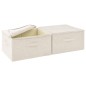 vidaXL Aufbewahrungsboxen 2 Stk. Stoff 43x34x23 cm Creme vidaXL Aufbewahrungsboxen 2 Stk. Stoff 43x34x23 cm Creme