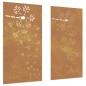 vidaXL 2-tlg. Garten-Wanddeko 105x55 cm Cortenstahl Blumen-Design vidaXL 2-tlg. Garten-Wanddeko 105x55 cm Cortenstahl Blumen-Design