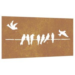 vidaXL Garten-Wanddeko 105x55 cm Cortenstahl Vogel-Design