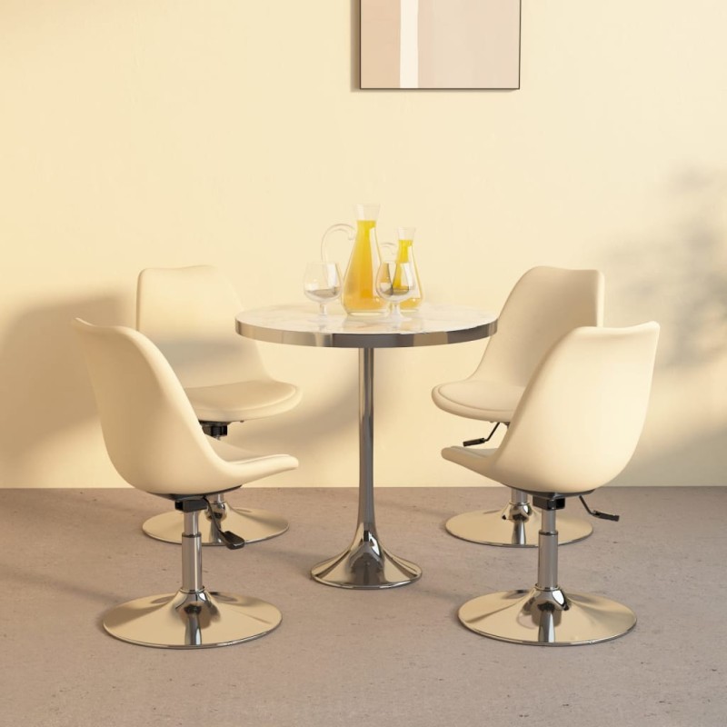 Esszimmerstühle 4 Stk. Drehbar Creme Stoff Esszimmerstühle 4 Stk. Drehbar Creme Stoff