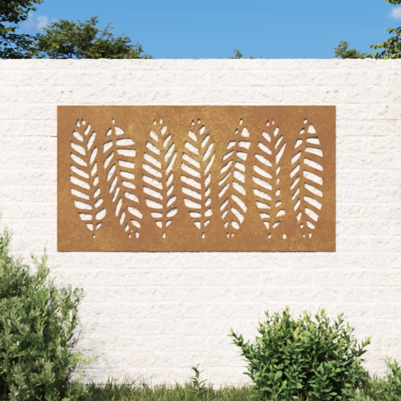 vidaXL Garten-Wanddeko 105x55 cm Cortenstahl Blatt-Design vidaXL Garten-Wanddeko 105x55 cm Cortenstahl Blatt-Design