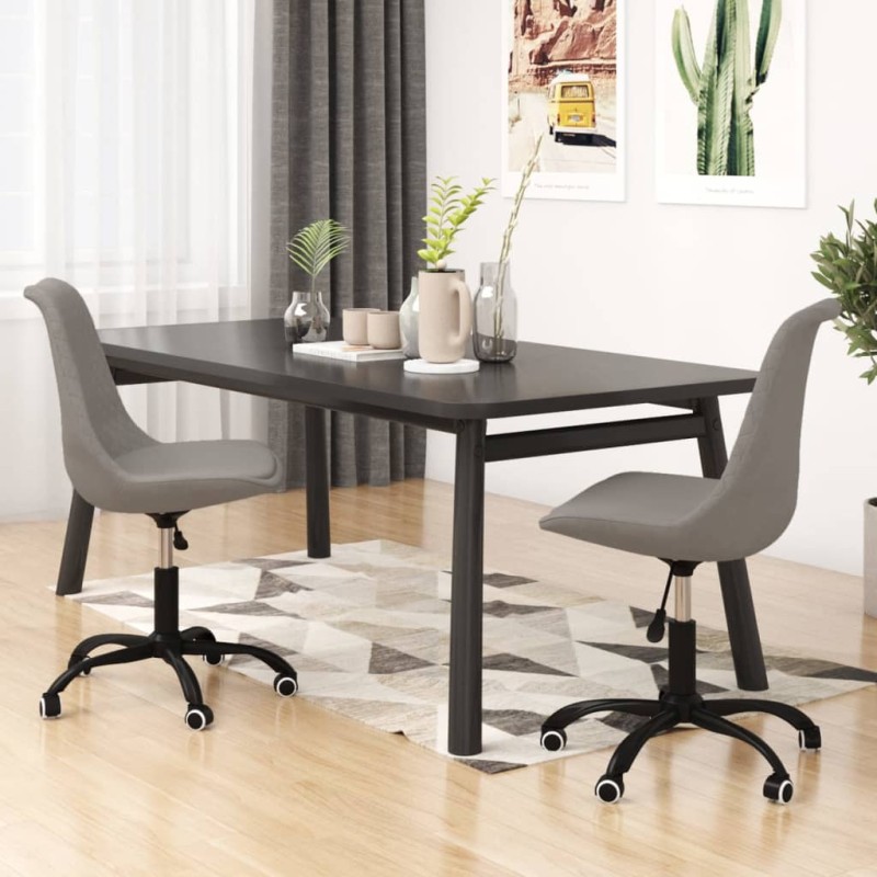 vidaXL Esszimmerstühle 2 Stk. Drehbar Hellgrau Stoff vidaXL Esszimmerstühle 2 Stk. Drehbar Hellgrau Stoff