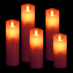 vidaXL 5-tlg. LED-Kerzen-Set Elektrisch mit Fernbedienung Warmweiß
