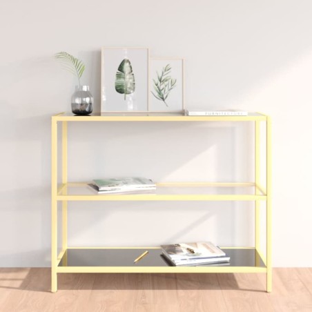 vidaXL Regal Schwarz und Transparent 100x36x90 cm Gehärtetes Glas