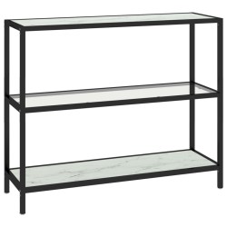 vidaXL Regal Transparent und Marmor Weiß 100x36x90 cm Gehärtetes Glas