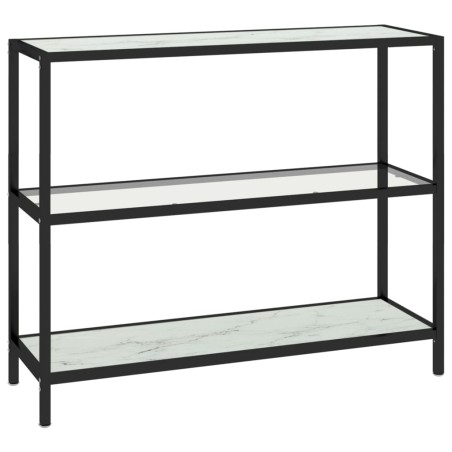 vidaXL Regal Transparent und Marmor Weiß 100x36x90 cm Gehärtetes Glas