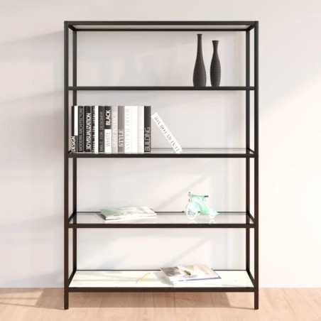 vidaXL Regal Marmor und Transparent 100x36x168 cm Gehärtetes Glas