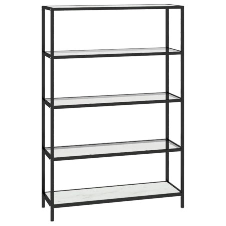 vidaXL Regal Marmor und Transparent 100x36x168 cm Gehärtetes Glas