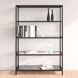 vidaXL Regal Schwarz und Transparent 100x36x168 cm Gehärtetes Glas