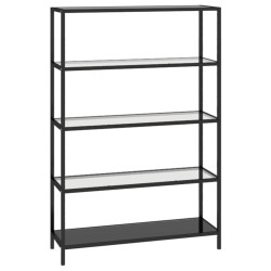 vidaXL Regal Schwarz und Transparent 100x36x168 cm Gehärtetes Glas