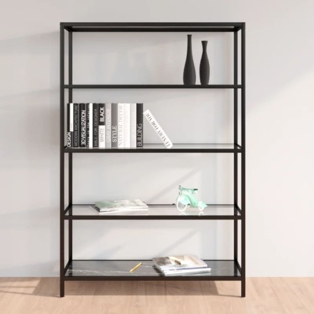 vidaXL Regal Marmor und Transparent 100x36x168 cm Gehärtetes Glas