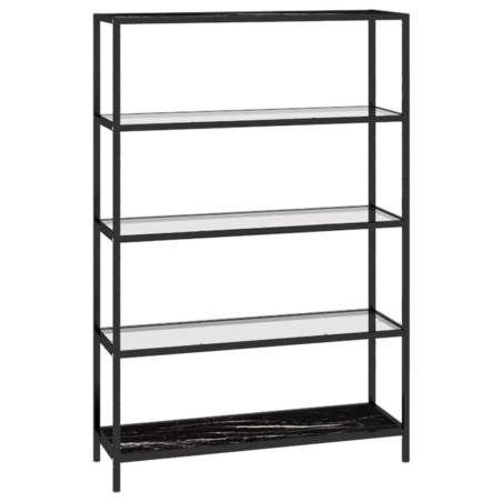 vidaXL Regal Marmor und Transparent 100x36x168 cm Gehärtetes Glas