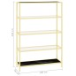 vidaXL Regal Golden und Schwarzer Marmor Gehärtetes Glas vidaXL Regal Golden und Schwarzer Marmor Gehärtetes Glas