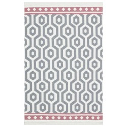 vidaXL Teppich Grau 160x230 cm Baumwolle