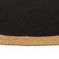 vidaXL Teppich Geflochten Schwarz & Natur 150 cm Jute & Baumwolle Rund vidaXL Teppich Geflochten Schwarz & Natur 150 cm Jute & Baumwolle Rund