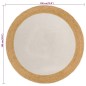 vidaXL Teppich Geflochten Weiß & Natur 180 cm Jute & Baumwolle Rund vidaXL Teppich Geflochten Weiß & Natur 180 cm Jute & Baumwolle Rund