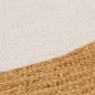vidaXL Teppich Geflochten Weiß & Natur 150 cm Jute & Baumwolle Rund