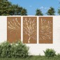 vidaXL 3-tlg. Garten-Wanddeko 105x155 cm Cortenstahl Baum-Design vidaXL 3-tlg. Garten-Wanddeko 105x155 cm Cortenstahl Baum-Design