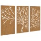 vidaXL 3-tlg. Garten-Wanddeko 105x155 cm Cortenstahl Baum-Design vidaXL 3-tlg. Garten-Wanddeko 105x155 cm Cortenstahl Baum-Design
