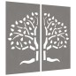 vidaXL 2-tlg. Garten-Wanddeko 105x155 cm Cortenstahl Baum-Design vidaXL 2-tlg. Garten-Wanddeko 105x155 cm Cortenstahl Baum-Design