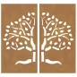 vidaXL 2-tlg. Garten-Wanddeko 105x155 cm Cortenstahl Baum-Design vidaXL 2-tlg. Garten-Wanddeko 105x155 cm Cortenstahl Baum-Design