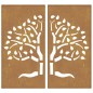 vidaXL 2-tlg. Garten-Wanddeko 105x155 cm Cortenstahl Baum-Design vidaXL 2-tlg. Garten-Wanddeko 105x155 cm Cortenstahl Baum-Design
