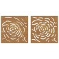 vidaXL 2-tlg. Garten-Wanddeko 55x55 cm Cortenstahl Rosen-Design vidaXL 2-tlg. Garten-Wanddeko 55x55 cm Cortenstahl Rosen-Design