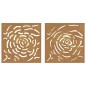 vidaXL 2-tlg. Garten-Wanddeko 55x55 cm Cortenstahl Rosen-Design vidaXL 2-tlg. Garten-Wanddeko 55x55 cm Cortenstahl Rosen-Design