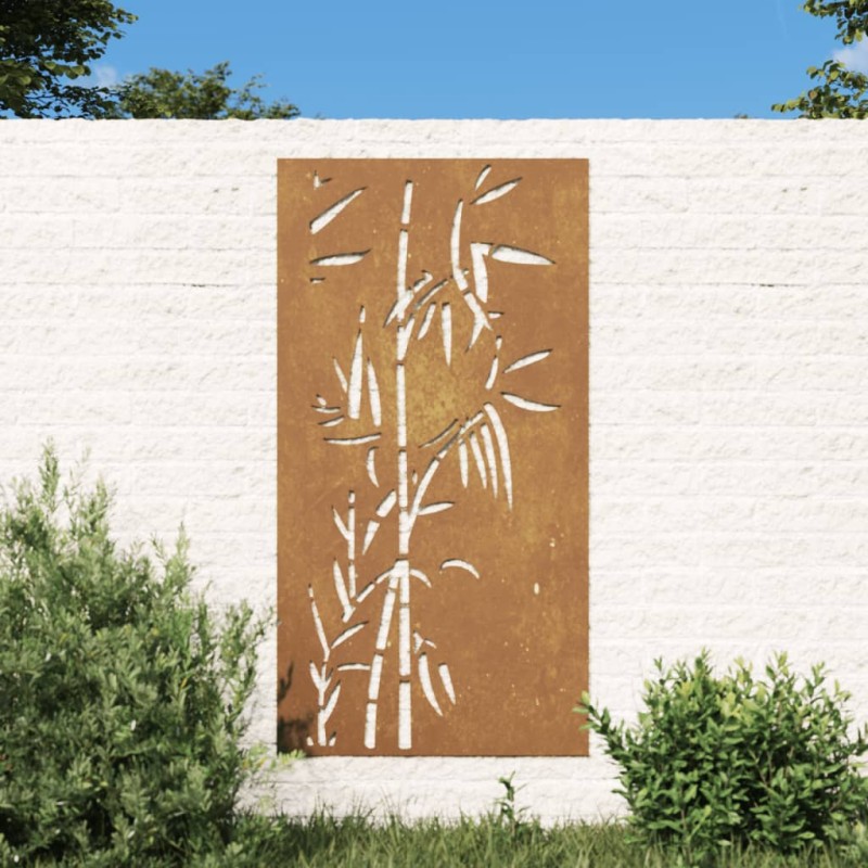 vidaXL Garten-Wanddeko 105x55 cm Cortenstahl Bambus-Design vidaXL Garten-Wanddeko 105x55 cm Cortenstahl Bambus-Design