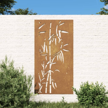 vidaXL Garten-Wanddeko 105x55 cm Cortenstahl Bambus-Design