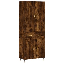 Highboard Räuchereiche 69,5x34x180 cm Holzwerkstoff