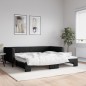 vidaXL Tagesbett Ausziehbar Schwarz 100x200 cm Stoff vidaXL Tagesbett Ausziehbar Schwarz 100x200 cm Stoff