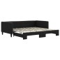 vidaXL Tagesbett Ausziehbar Schwarz 100x200 cm Stoff vidaXL Tagesbett Ausziehbar Schwarz 100x200 cm Stoff