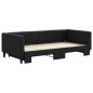 vidaXL Tagesbett Ausziehbar Schwarz 100x200 cm Stoff vidaXL Tagesbett Ausziehbar Schwarz 100x200 cm Stoff