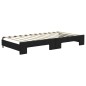 vidaXL Tagesbett Ausziehbar Schwarz 100x200 cm Stoff vidaXL Tagesbett Ausziehbar Schwarz 100x200 cm Stoff