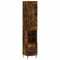 vidaXL Highboard Räuchereiche 34,5x34x180 cm Holzwerkstoff