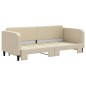 vidaXL Tagesbett Ausziehbar Creme 80x200 cm Stoff vidaXL Tagesbett Ausziehbar Creme 80x200 cm Stoff