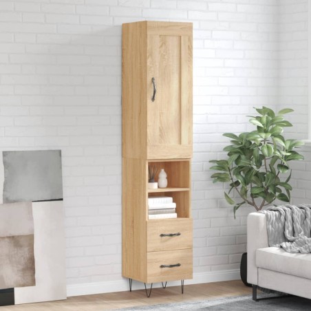 vidaXL Highboard Sonoma-Eiche 34,5x34x180 cm Holzwerkstoff