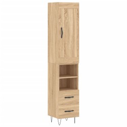 vidaXL Highboard Sonoma-Eiche 34,5x34x180 cm Holzwerkstoff