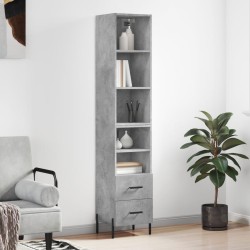 vidaXL Highboard Betongrau 34,5x34x180 cm Holzwerkstoff