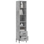 vidaXL Highboard Betongrau 34,5x34x180 cm Holzwerkstoff vidaXL Highboard Betongrau 34,5x34x180 cm Holzwerkstoff