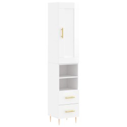 vidaXL Highboard Hochglanz-Weiß 34,5x34x180 cm Holzwerkstoff