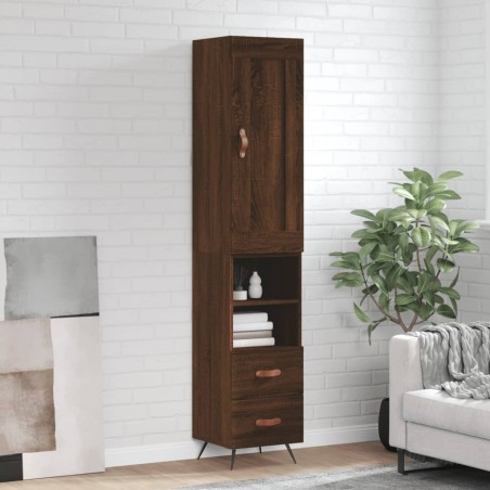 vidaXL Highboard Braun Eichen-Optik 34,5x34x180 cm Holzwerkstoff