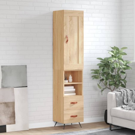 vidaXL Highboard Sonoma-Eiche 34,5x34x180 cm Holzwerkstoff