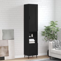vidaXL Highboard Schwarz 34,5x34x180 cm Holzwerkstoff