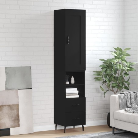 vidaXL Highboard Schwarz 34,5x34x180 cm Holzwerkstoff
