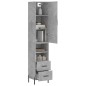 vidaXL Highboard Betongrau 34,5x34x180 cm Holzwerkstoff vidaXL Highboard Betongrau 34,5x34x180 cm Holzwerkstoff